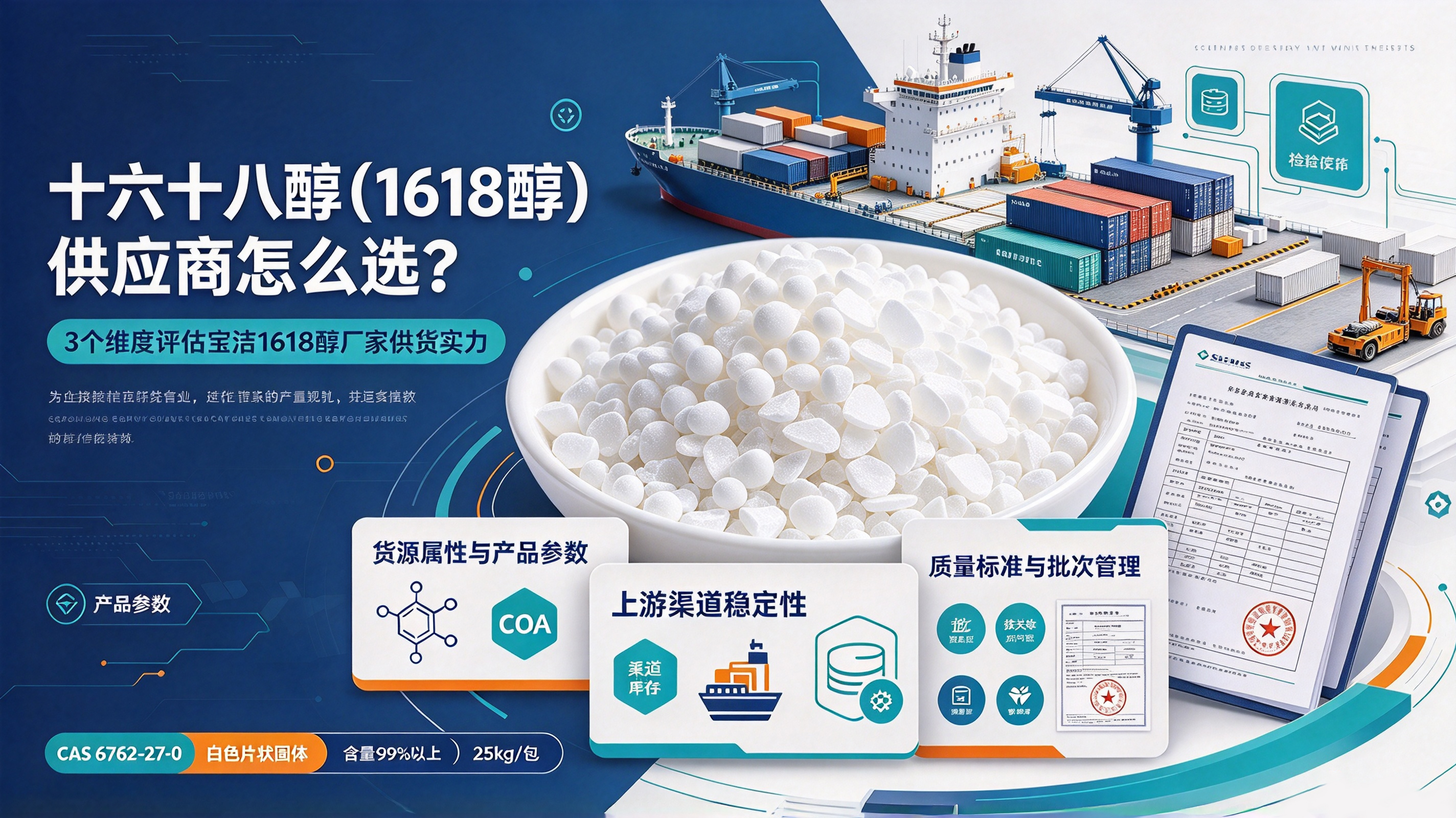 十六十八醇(1618醇)供应商怎么选?3个维度评估宝洁1618醇厂家供货实力 十六十八醇,1618醇,十六十八醇供应商